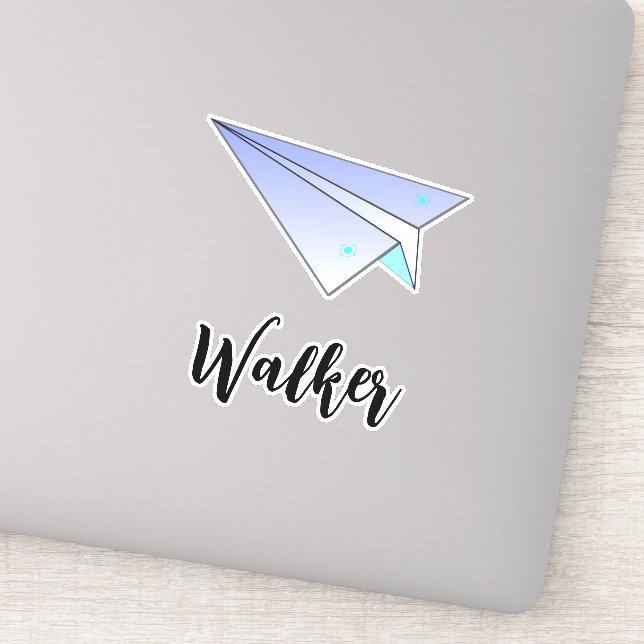 Cute Paper Aeroplane & Name Tag Travel Suitcase (Detail)