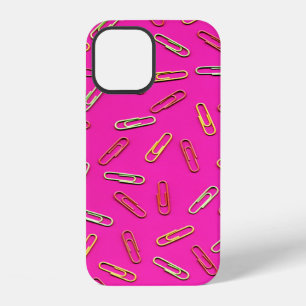 CUTE Paper Clip Pattern on Pink iPhone 12 Case