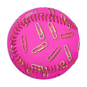 CUTE Paper Clips on Pink Baseball