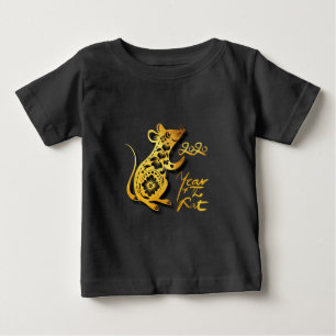 Cute Paper-cut Chinese New Year Rat Baby Tee