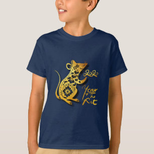 Cute Paper-cut Chinese New Year Rat Kids Tee