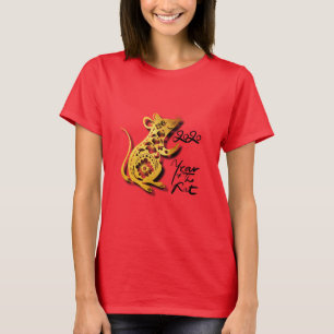 Cute Paper-cut Chinese New Year Rat Women Tee