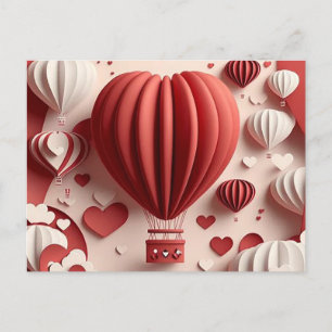 Cute Paper Valentines Holiday Postcard