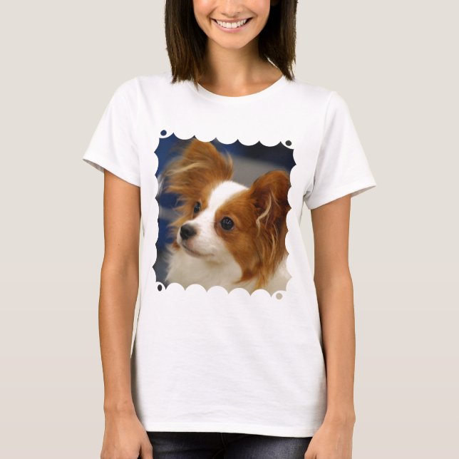 Cute Papillon Dog T-Shirt (Front)