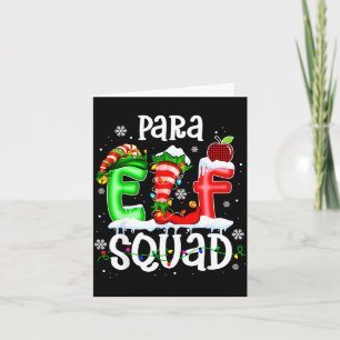 Cute Para Elf Squad Funny Christmas Elf Kids Teach Card