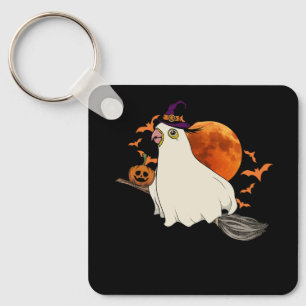 Cute Parakeet Halloween 2023 Costume Funny Witch H Key Ring