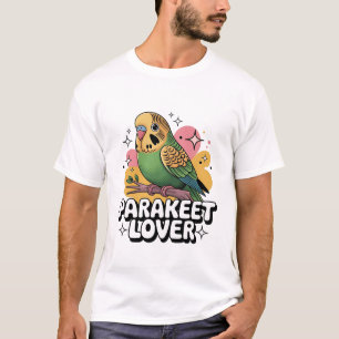 Cute Parakeet Illustration Colorful Bird Art for T-Shirt