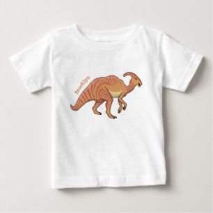 Cute parasaurolophus dinosaur cartoon illustration baby T-Shirt