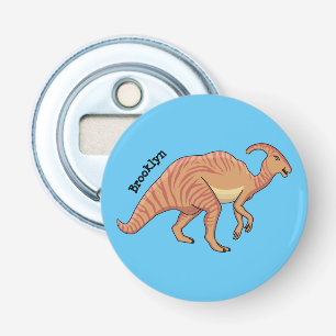 Cute parasaurolophus dinosaur cartoon illustration bottle opener