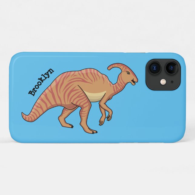 Cute parasaurolophus dinosaur cartoon illustration Case-Mate iPhone case (Back (Horizontal))