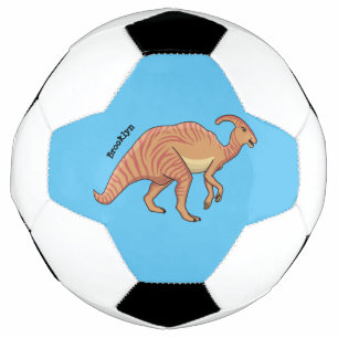 Cute parasaurolophus dinosaur cartoon illustration football