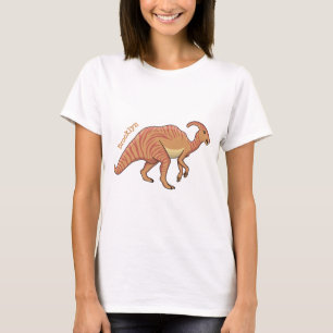 Cute parasaurolophus dinosaur cartoon illustration T-Shirt