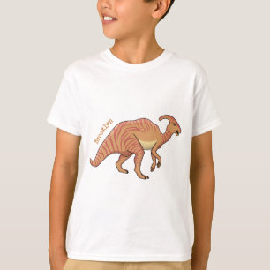 Cute parasaurolophus dinosaur cartoon illustration T-Shirt