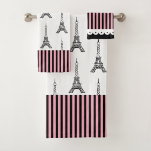 Cute Paris Eiffel Tower Bath Towels Set Gift