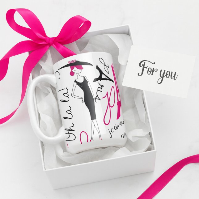 Cute Paris Theme Stylish Lady Coffee Mug (Creator Uploaded)