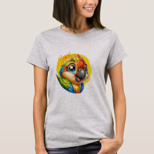 Cute Parrot Add Name Graphic T-Shirt