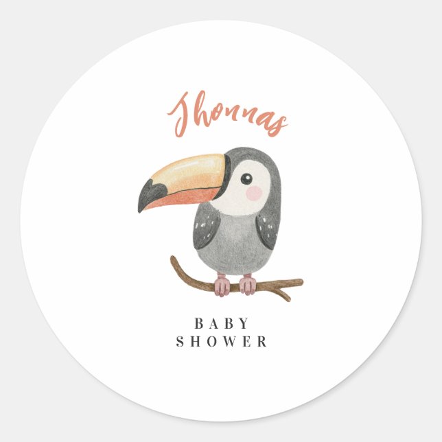 cute parrot baby shower sticker (Front)