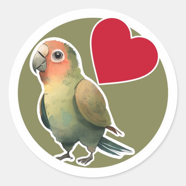 Cute Parrot Classic Round Sticker (Front)