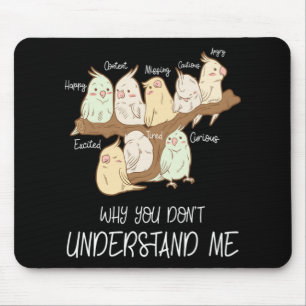 Cute Parrot Emotions Personality Attitude Gift Mouse Mat
