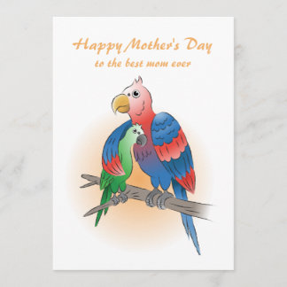 Cute Parrots Happy Mother's Day Card