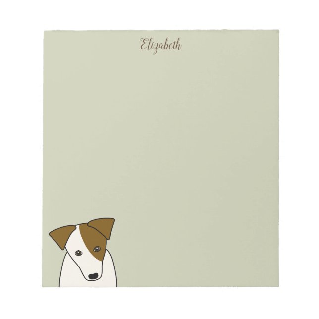 cute Parson Jack Russell Terrier personalised Notepad (Front)