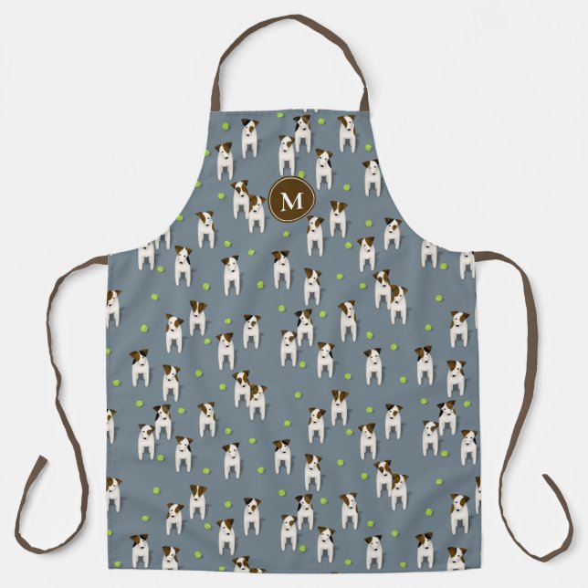 cute Parson Jack Russell Terriers w tennis balls Apron (Front)