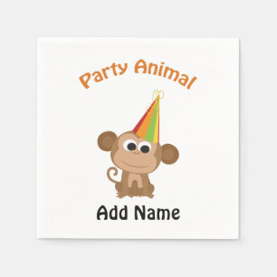 Cute Party Animal Monkey Napkin