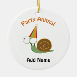 Cute Party Animal Snail Ceramic Tree Decoration
