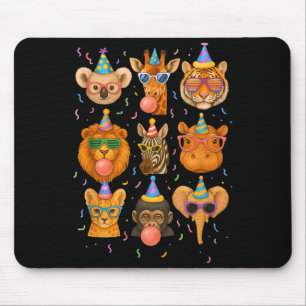 Cute Party Animals Birthday Wildlife Zoo Birthday Mouse Mat