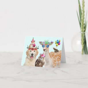 Cute Party Animals Thank You Card