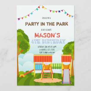 Cute party at the park invitation