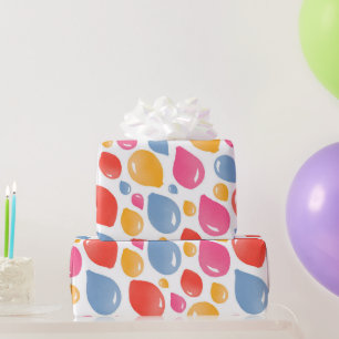 Cute Party Balloon Girly Birthday Pattern Wrapping Paper