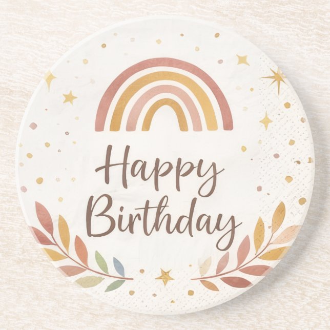 | Cute Party Drink Coaster | Kids Birthday Decor | (Front)