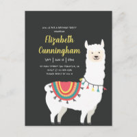 Cute Party Llama and Balloon Birthday