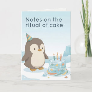 Cute Party Penguin   Dry Humour Custom Birthday Card