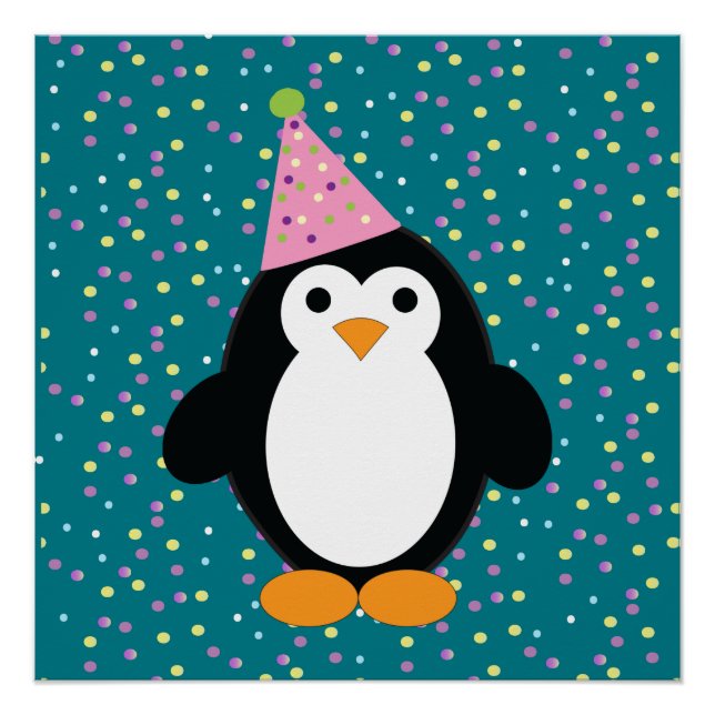 Cute Party Penguin Poster (Front)