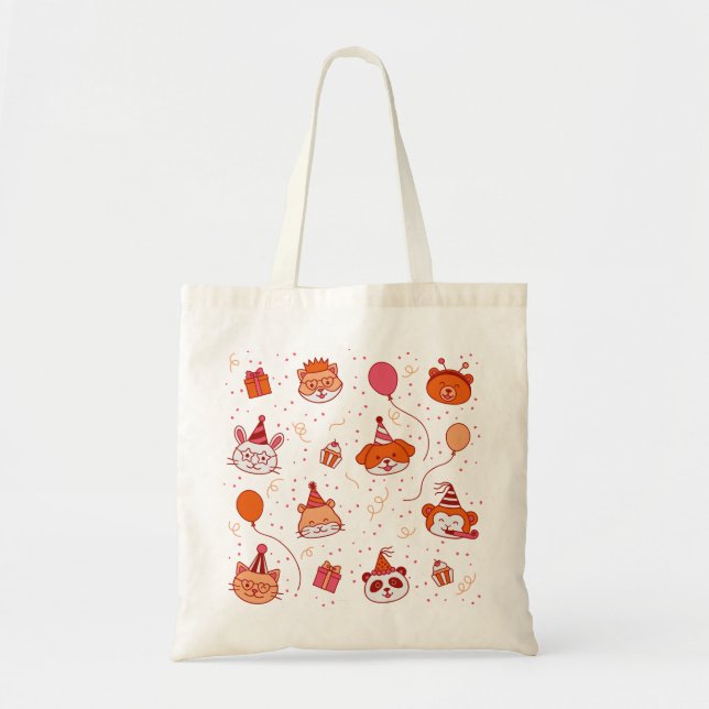 Cute party pets tote bag (Front)