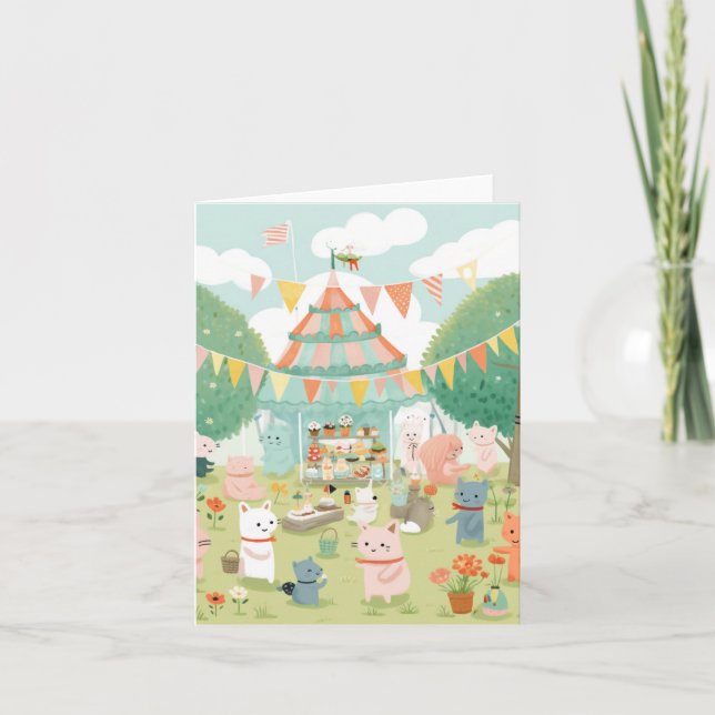 Cute party themed. Birthday Card (Front)