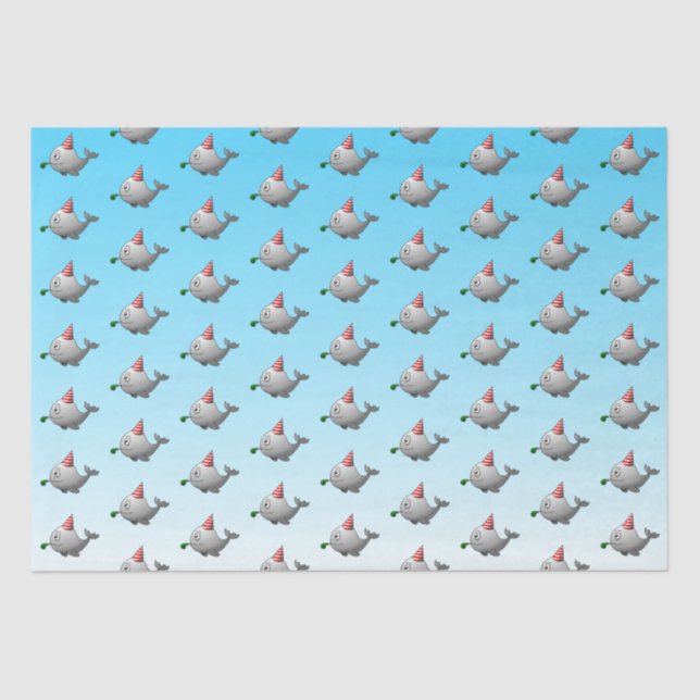 Cute Party Whale Tissue Paper (Front)