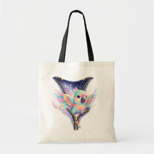Cute Pastel 3D Parrot Zipper Tote Bag   Cosmic Fan