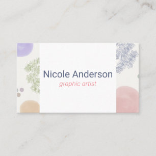 Cute Pastel Abstract Brush Stroke Business Card