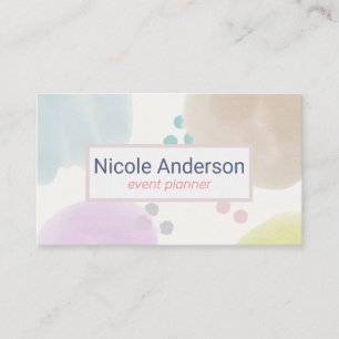 Cute Pastel Abstract Brush Strokes Business Card