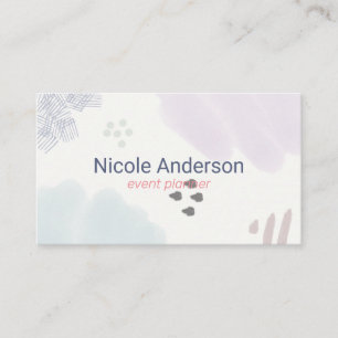 Cute Pastel Abstract brush Strokes Business Card