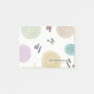 Cute Pastel Abstract Brush Strokes Post-it Notes