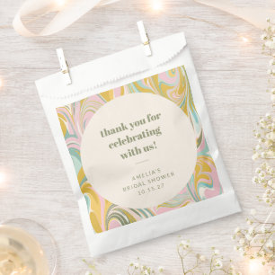 Cute Pastel Abstract Custom Bridal Shower Thanks Favour Bags