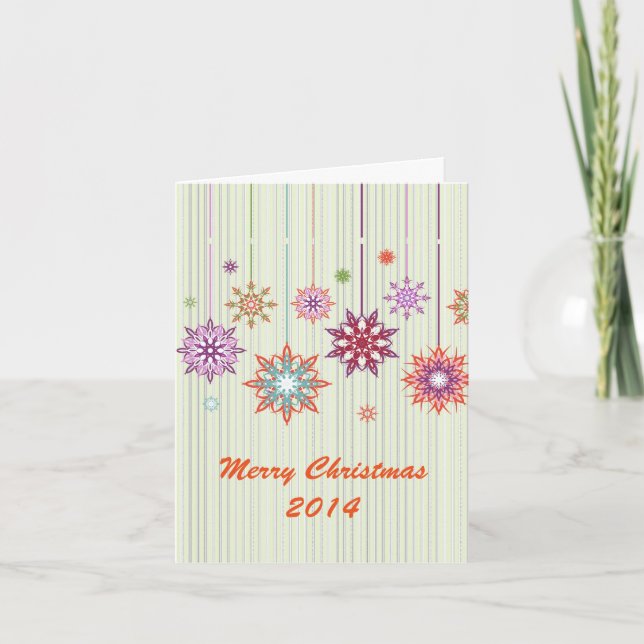 Cute Pastel Abstract Stars-Merry Christmas Holiday Card (Front)