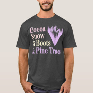 Cute Pastel Aesthetic Winter Cocoa Boots Snow and T-Shirt