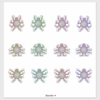 Cute pastel alien creature sticker sheet