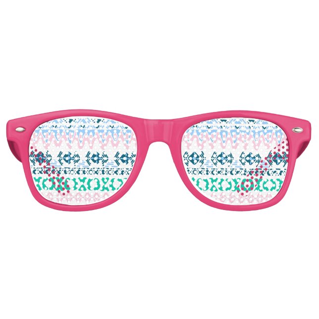 Cute pastel art patterns retro sunglasses (Front)