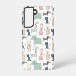 Cute Pastel Baby Animal Pattern Samsung Galaxy Case